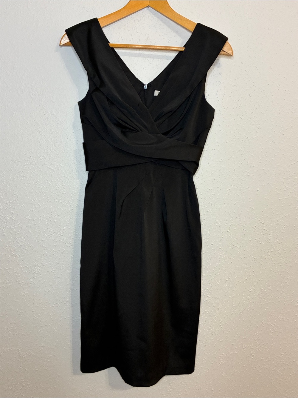 White House Black Market Black Sleeveless V-Neck Midi Dress